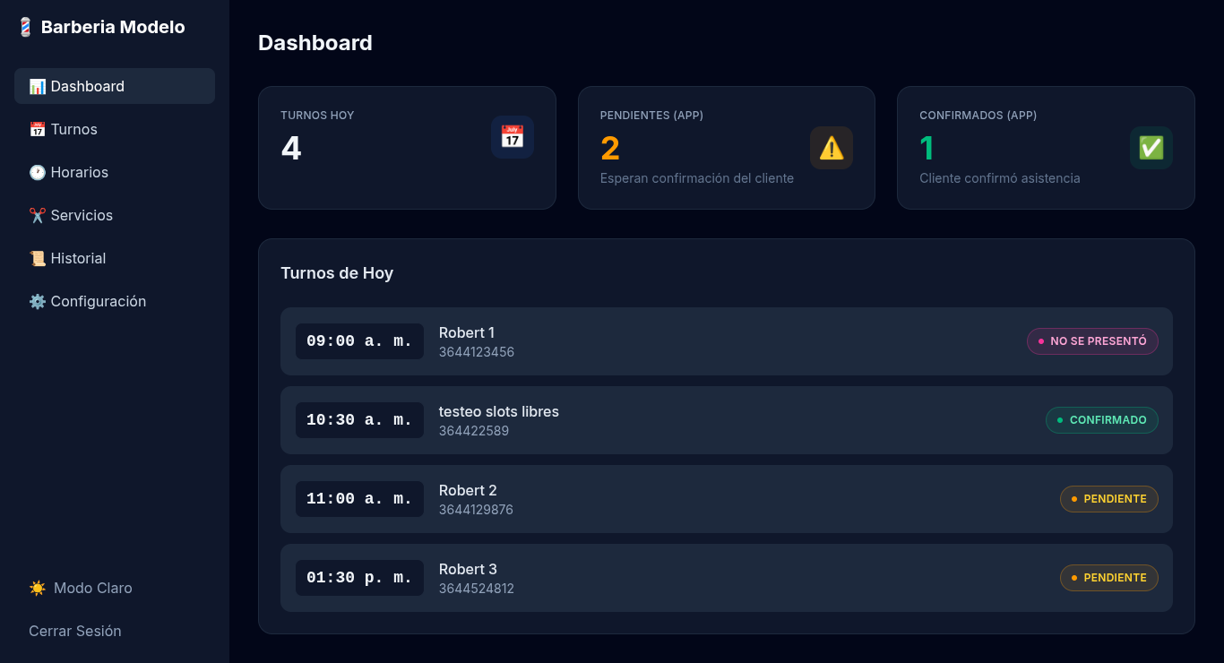 Screenshot de Sistema Inteligente de Turnos